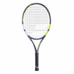 BABOLAT Aero Junior 25 Tennis Racquet (Grey/Flue/Yellow, Strung)