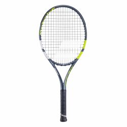 BABOLAT Aero Junior 26 Tennis Racquet (Grey/Flue/Yellow, Strung)