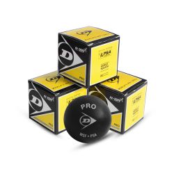 DUNLOP Pro Double Dot Yellow Squash Ball (3 Pcs)