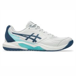 ASICS Gel Dedicate 9 Pickleball Shoes (Concrete/Mako Blue)