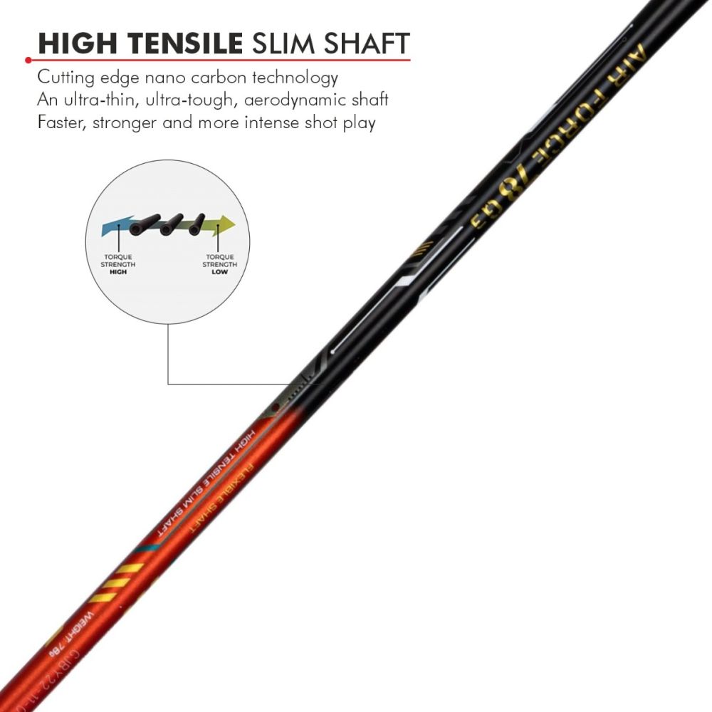 LI-NING Air-Force 78 G3 Badminton Racquet (Black/Orange/Red/Gold, Unstrung)