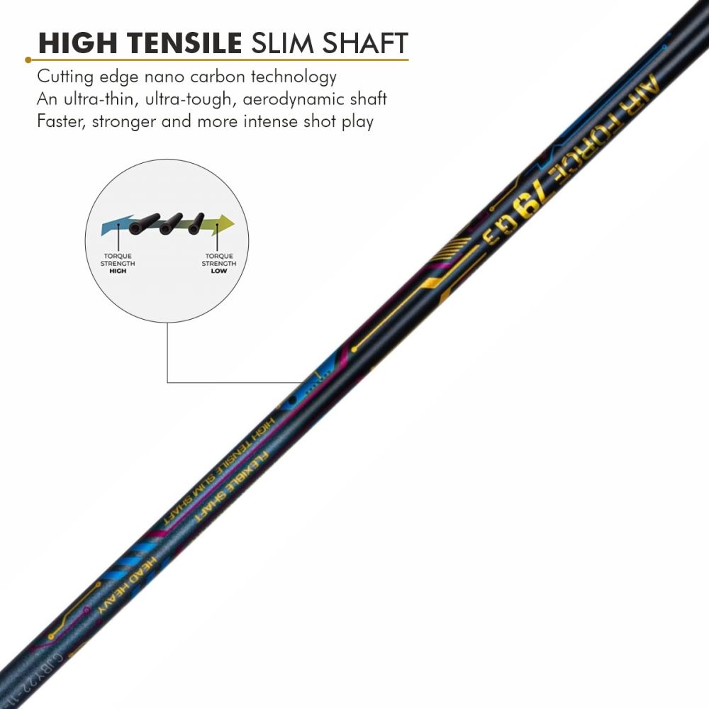 LI-NING Air-Force 79 G3 Badminton Racquet (Charcol/Grey/Blue, Strung)