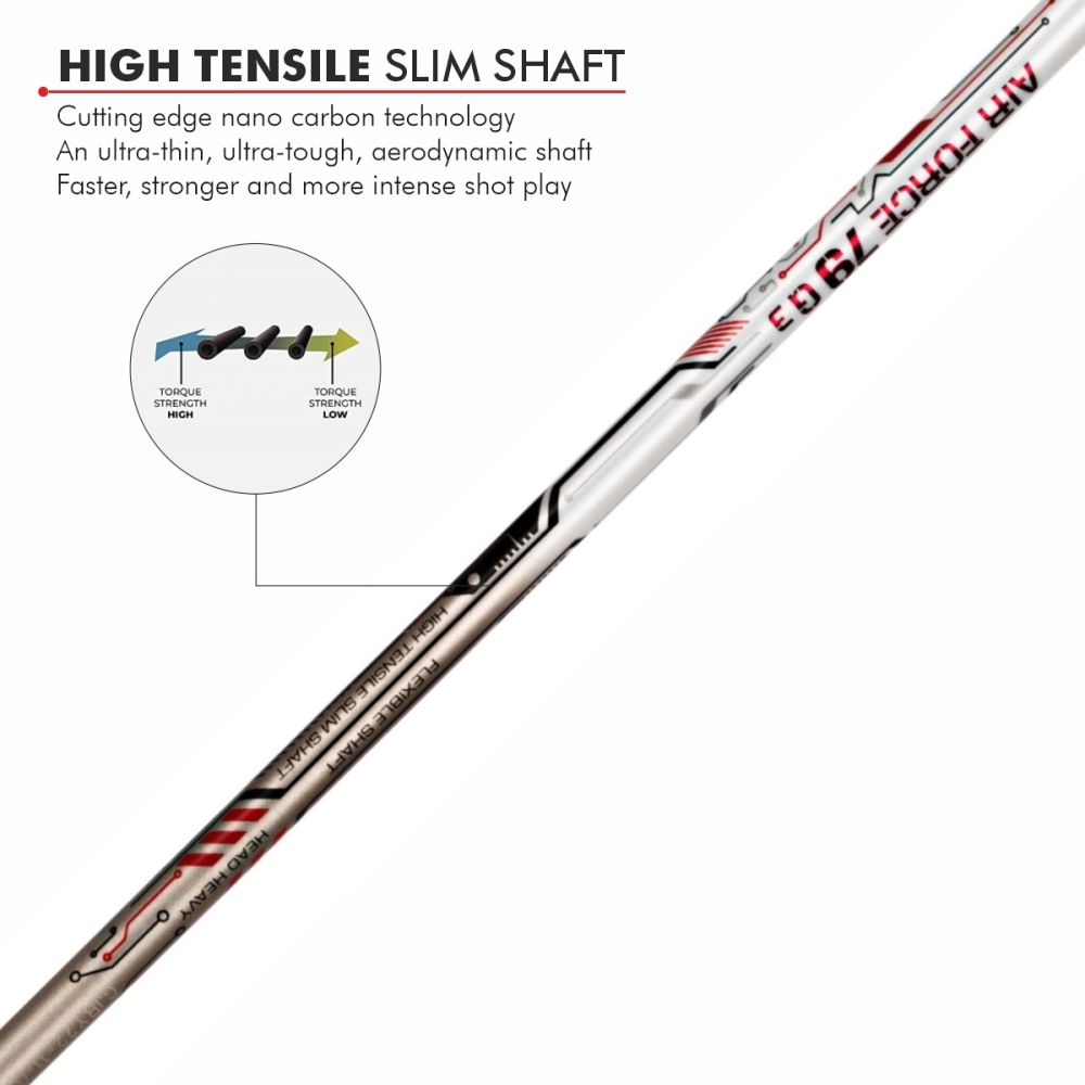 LI-NING Air-Force 79 G3 Badminton Racquet (White/Gold/Red, Strung)