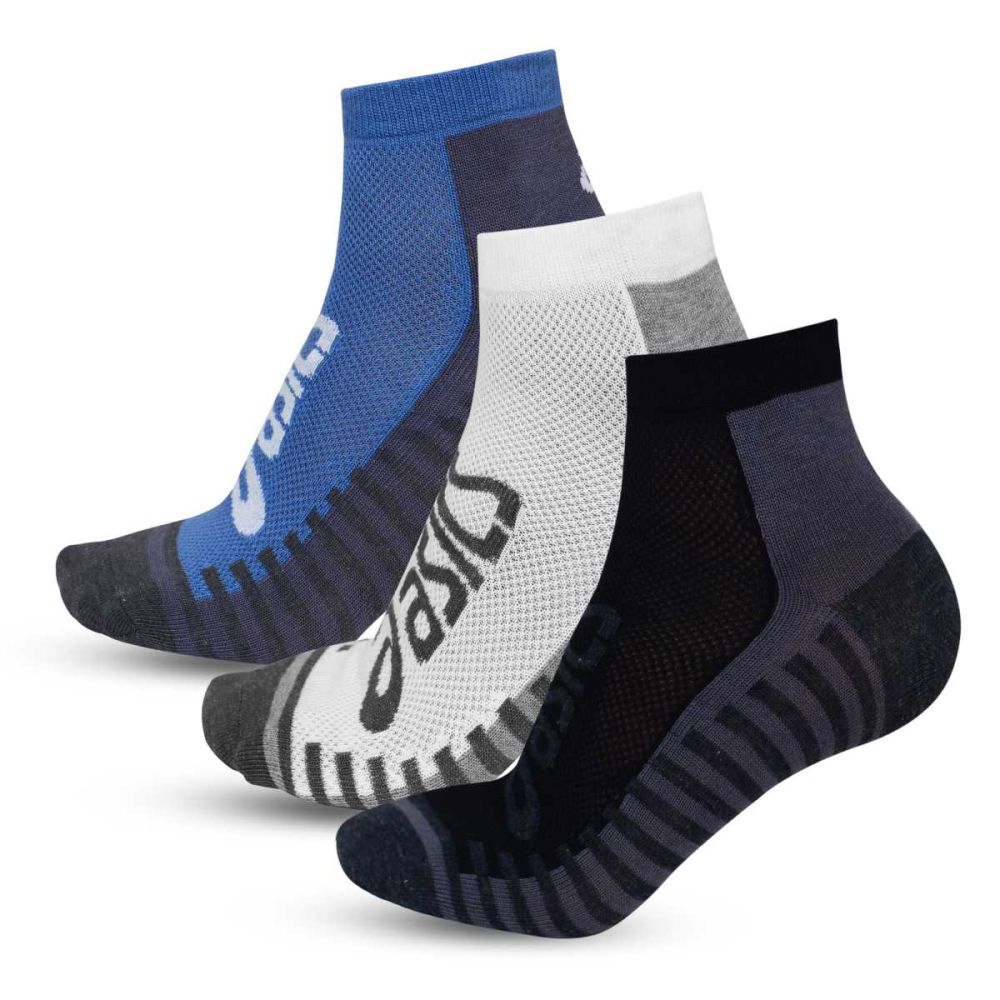 ASICS 3PK Short Socks (Black/White/blue)