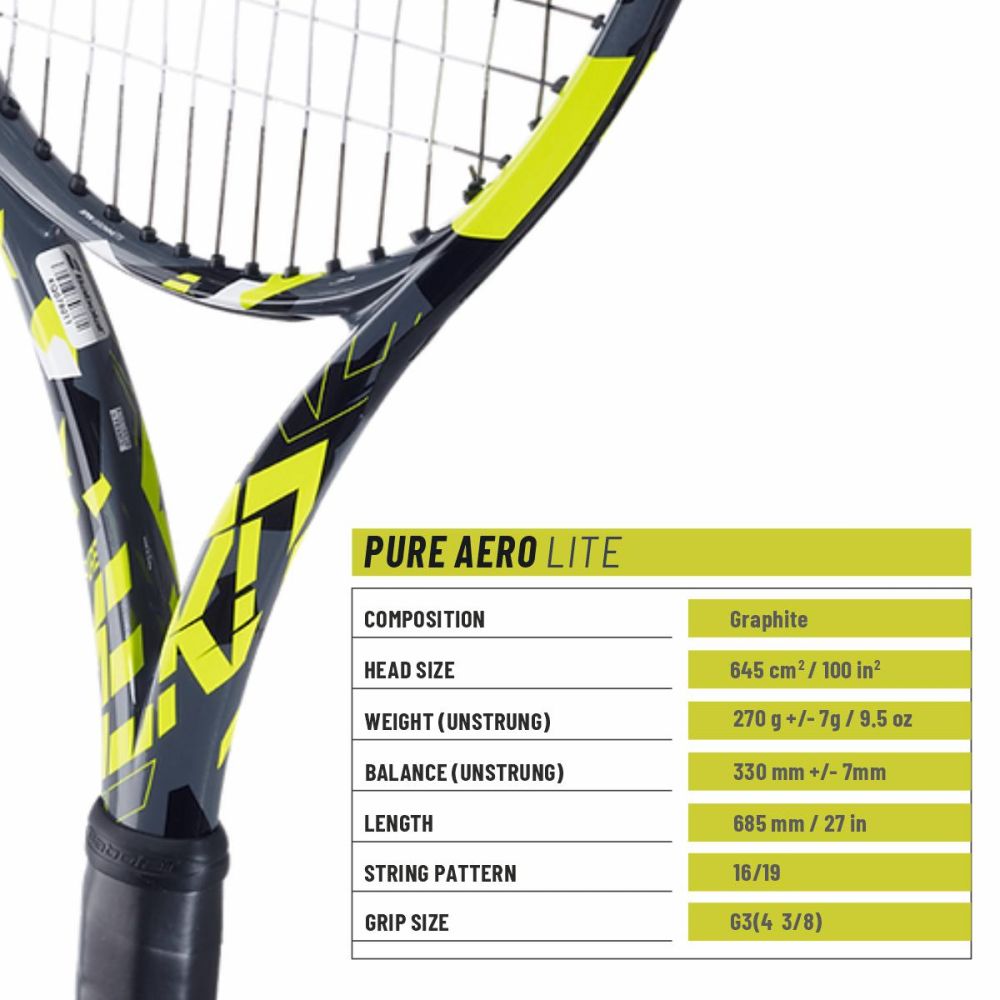 Popular Babolat Pure Aero lite 100 sq.in. 270 grams