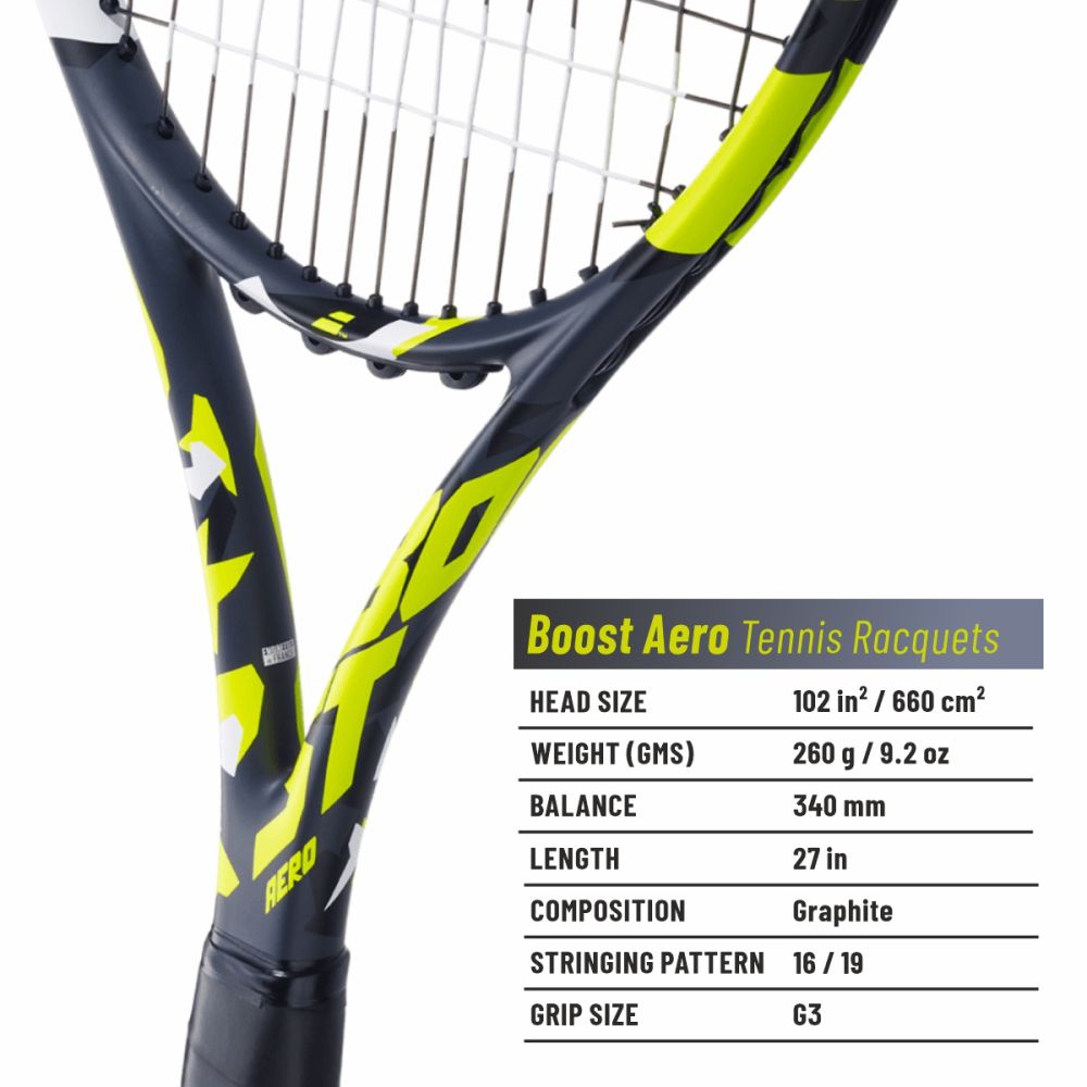 BABOLAT Boost Aero Tennis Racquet (Without Cover, Grey