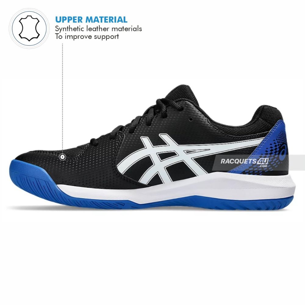 Blue and black tennis shoes sales