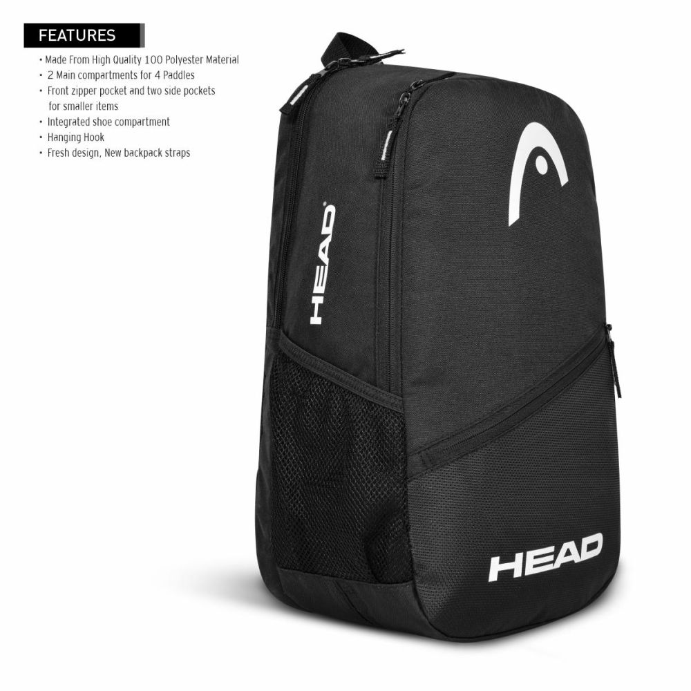 HEAD Tour Pickleball Backpack 22L Black White