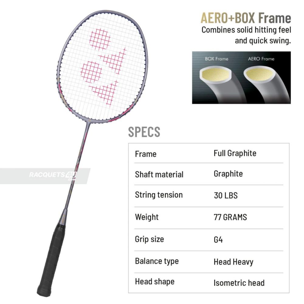 Yonex Nanoray 72 Light Badminton Racquet (Strung, Grey)