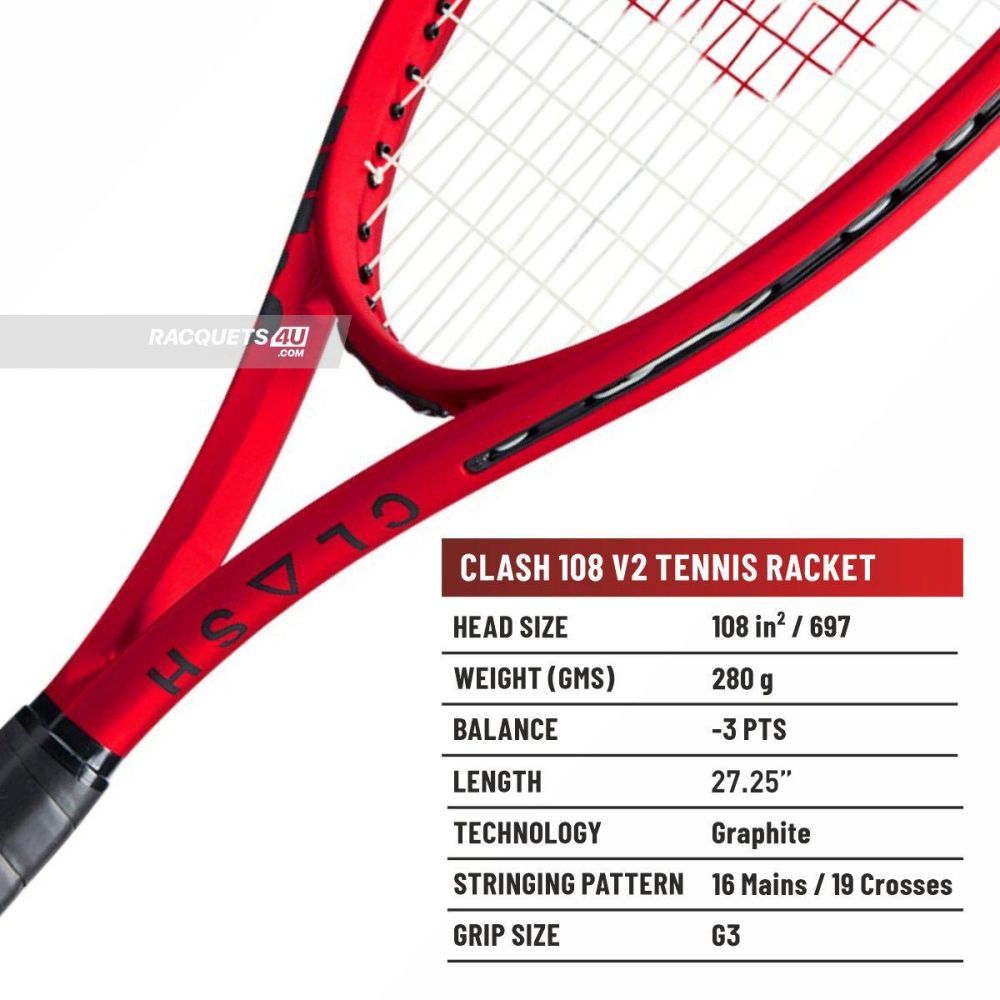 期間限定のお買い得商品 108 Clash WILSON V2 Unstrung) g, (280 Racquet Tennis ラケット(硬式用)