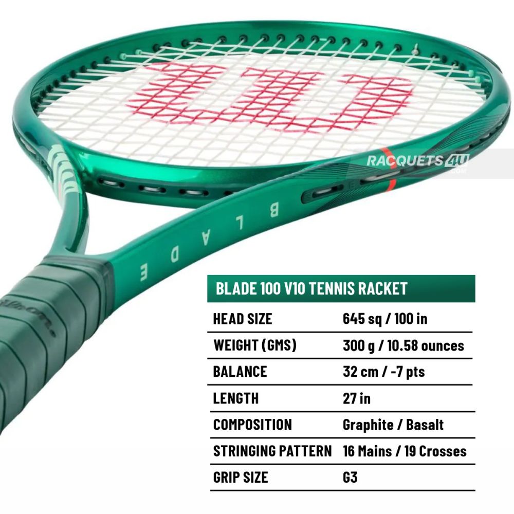 WILSON Blade 100 V10 Tennis Racquet (300 g, Unstrung)