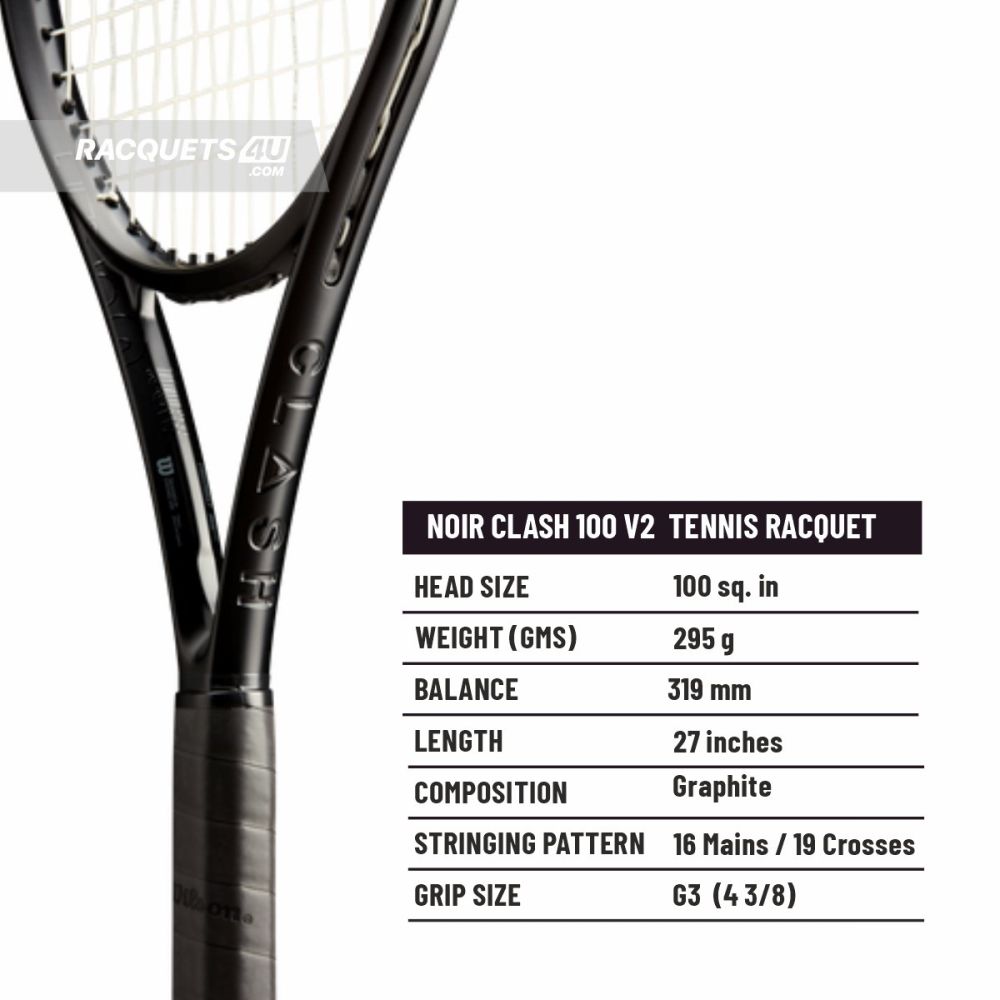 WILSON Noir Clash 100 V2 Tennis Racquet (295 g, Unstrung)
