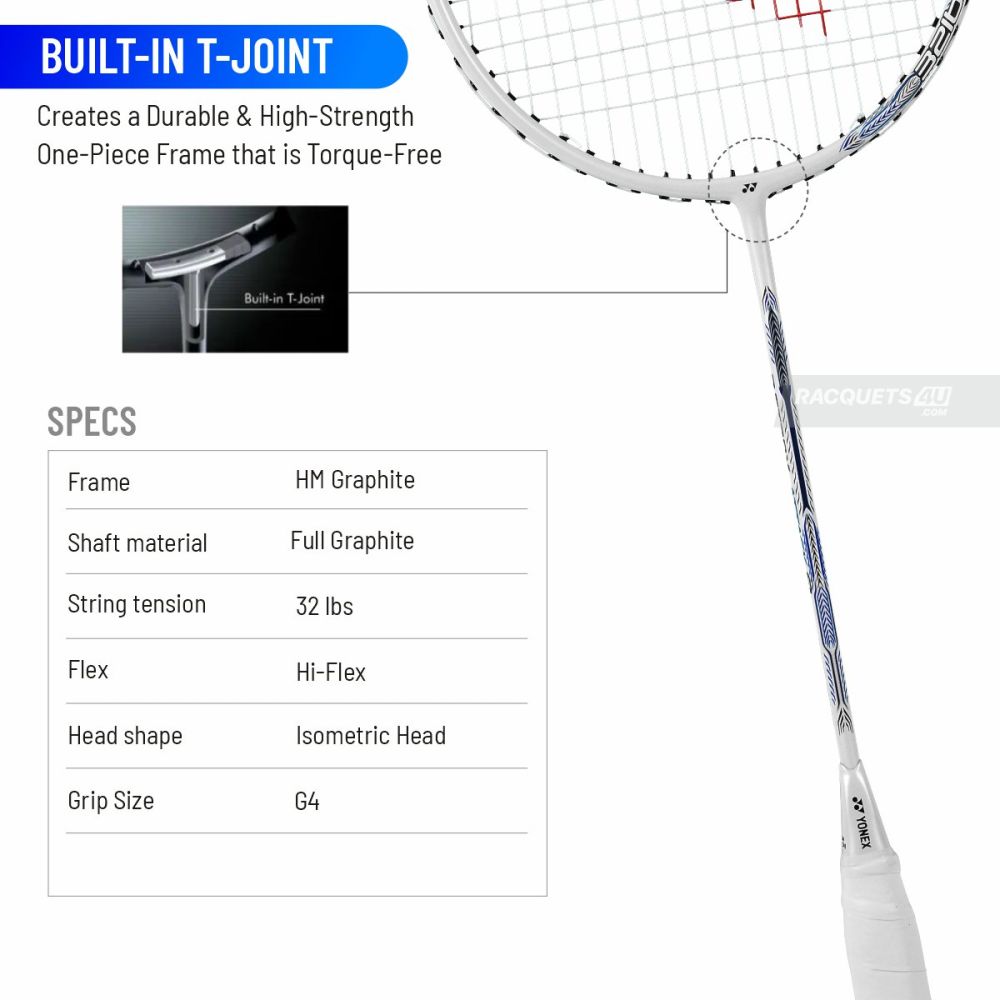 YONEX Astrox Attack 9 Badminton Racquet (Strung, Pearl White)