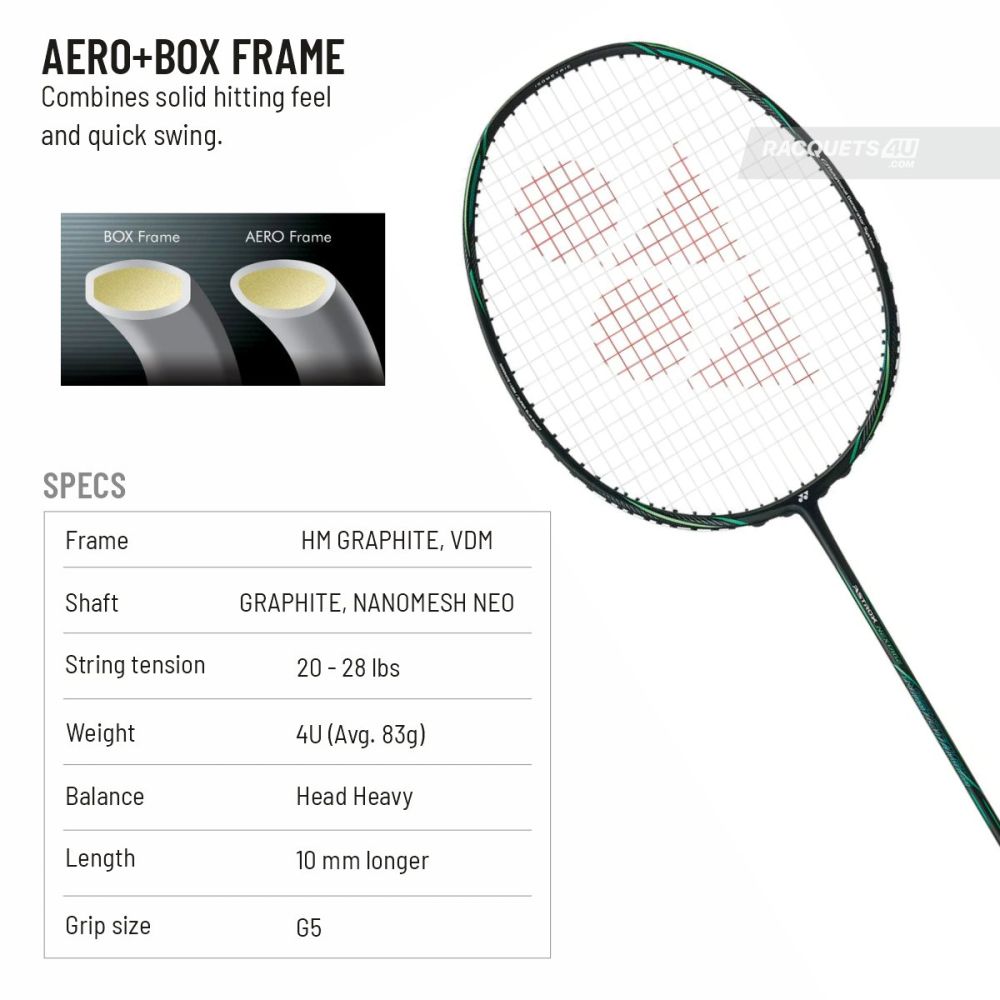 YONEX Astrox Nextage Badminton Racquet (Strung, Black/Green)