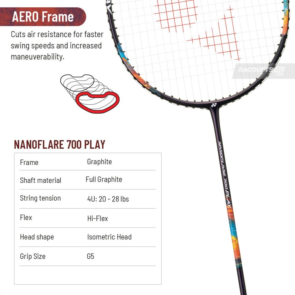 YONEX Nanoflare 700 Play Badminton Racquet (Strung, Purple) YONEX Nanoflare 700 Play Badminton Racquet (Strung, Purple)