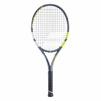 BABOLAT Aero Junior 26 Tennis Racquet (Grey/Flue/Yellow, Strung)