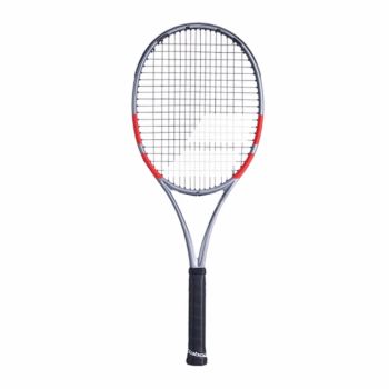 BABOLAT Pure Strike Team 4th Gen Tennis Racquet (Grey/Flue Red, Unstrung)