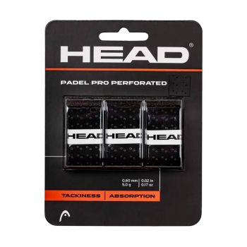 HEAD Padel Pro Perforated Over Grip (Black, 3 pcs)