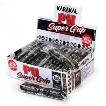 Karakal PU Super (Fresh Wrapped) Grip (Black, 24 Pcs)