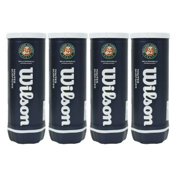 WILSON Roland Garros All Court Tennis Ball Dozen (12 Balls)