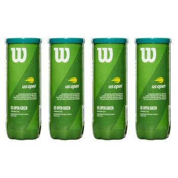 WILSON US Open Green Transition Tennis Ball Dozen (12 Balls)