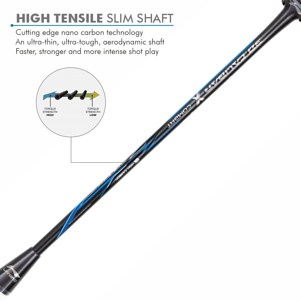 LI-NING 3D Calibar X Combat Badminton Racquet (Charcoal/Blue