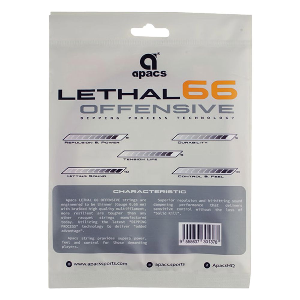 ガット APACS LETHAL 66 OFFENSIVE 200m APACS Lethal 66 Badminton String