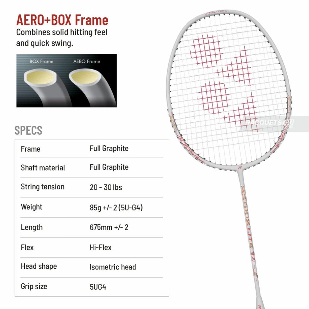 YONEX Astrox Lite 37i Badminton Racquet (Strung, Off White)