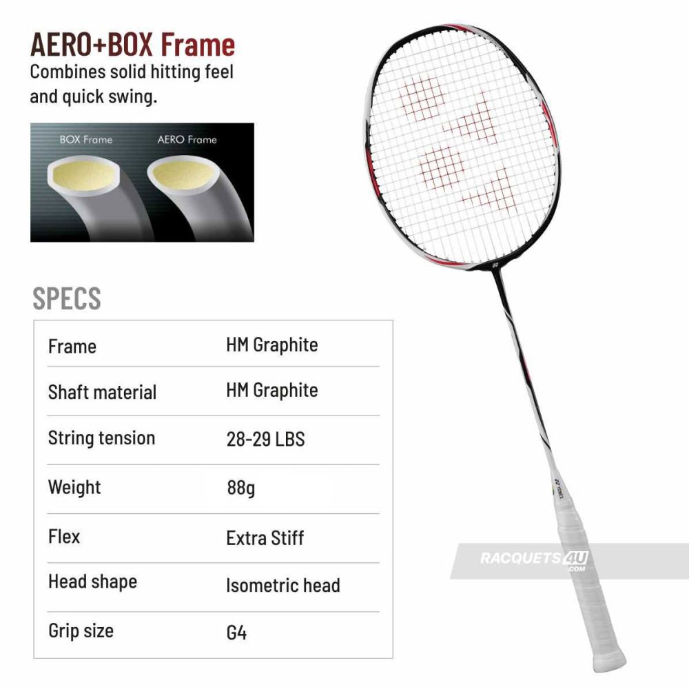 YONEX Duora Z Strike Badminton Racquet (Black/White, Unstrung)