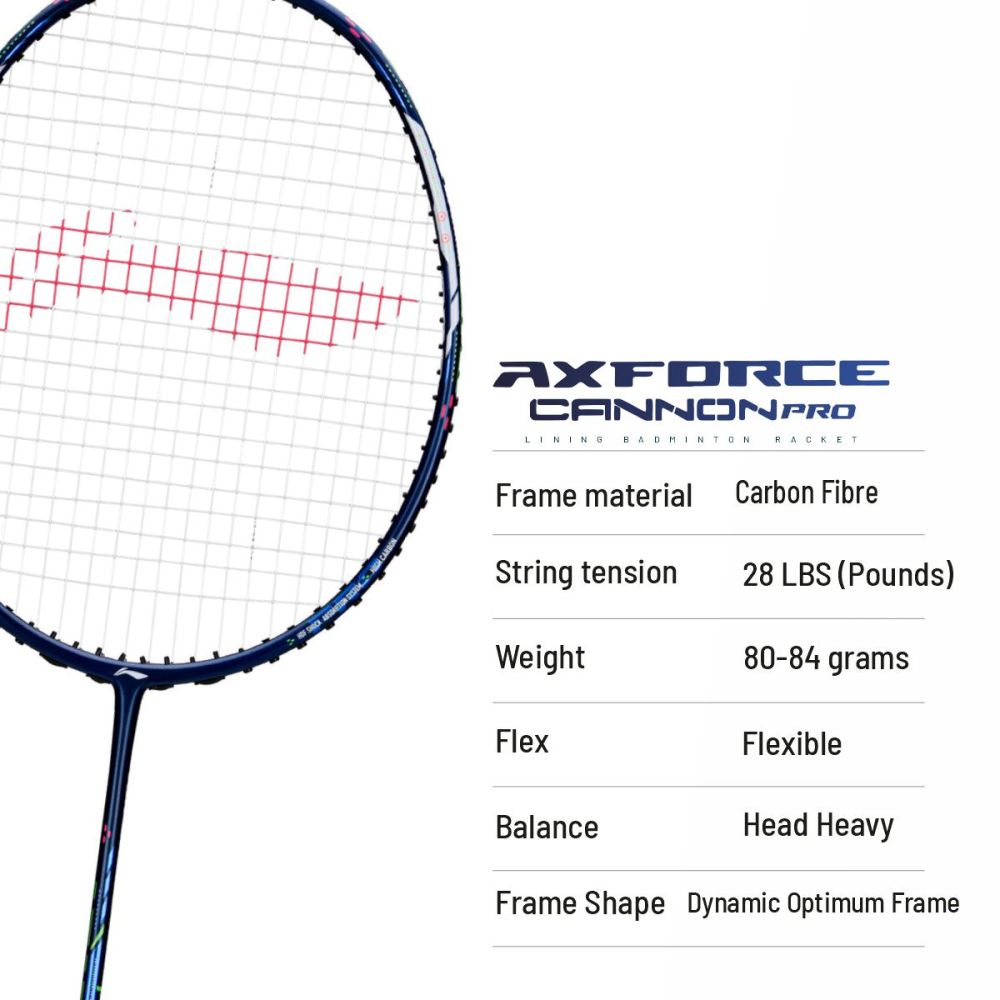 LI-NING AX-FORCE Cannon Pro Badminton Racquet (Dark Purple/Blue