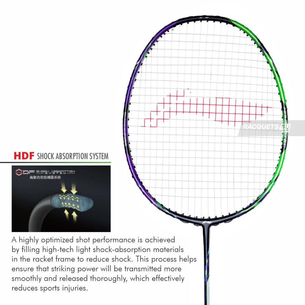 ​【新品】LI-NING HEC 9000（4U5） LI-NING Halbertec 9000 Badminton Racquet (Green/Purple, Unstrung)