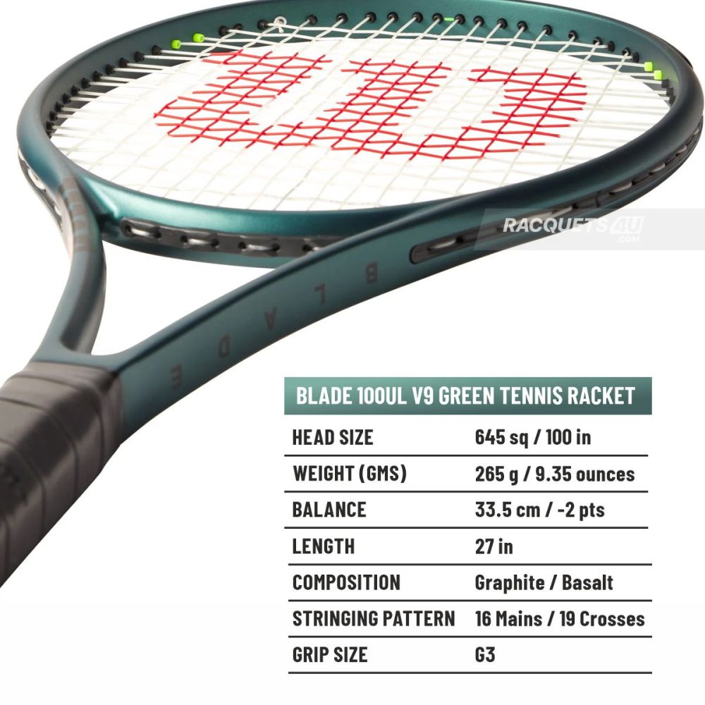WILSON Blade 100UL V9 Tennis Racquet (265 g, Unstrung)