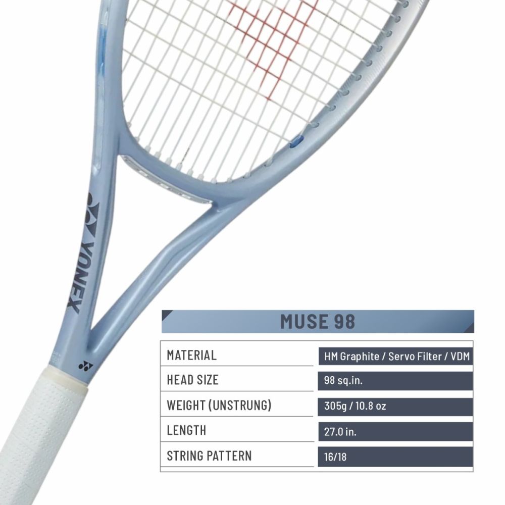 YONEX Muse 98 2026 Tennis Racquet (Pearl Silver, Unstrung 305g)