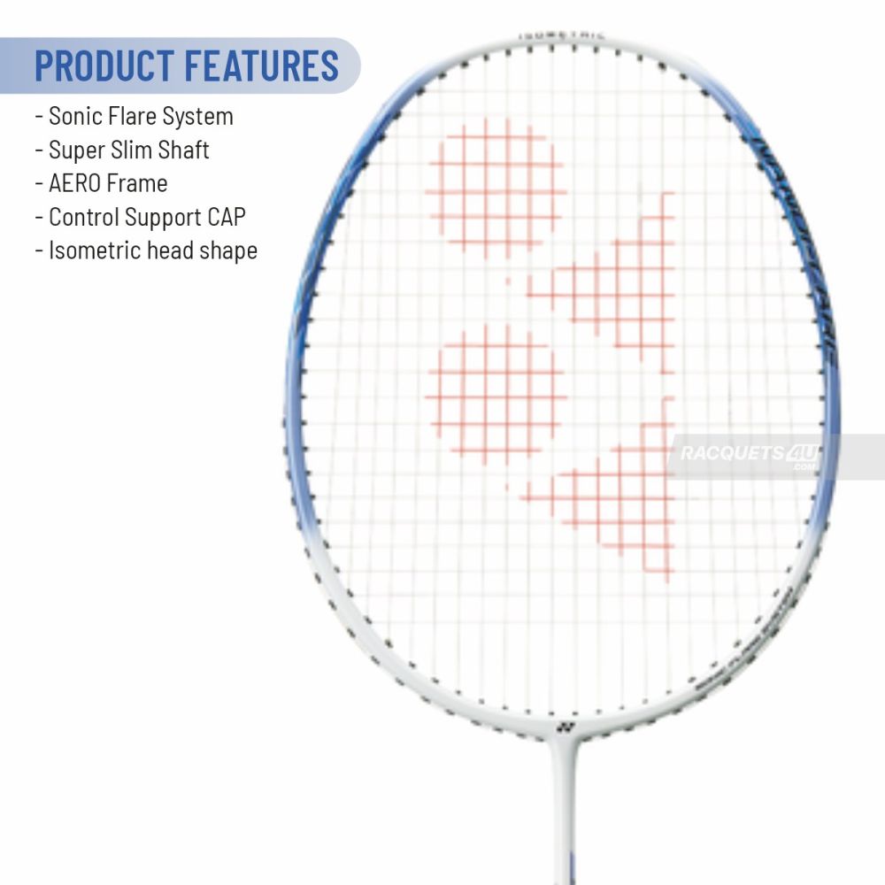 YONEX Nanoflare 001 Clear Badminton Racquet (G4 Strung, White)