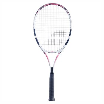 BABOLAT Feather Tennis Racquet (White/Pink, Strung)