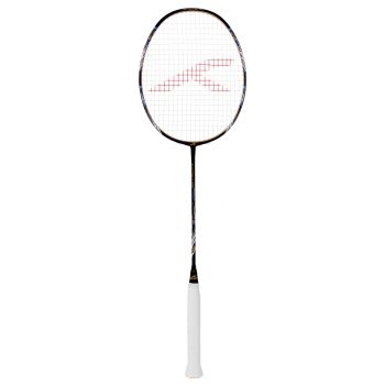 HUNDRED Flutter S Zoom Badminton Racquet (Unstrung, Black/Gold)