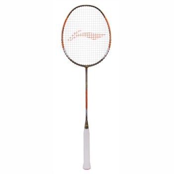 LI-NING Ignite 7 Badminton Racquet (Unstrung, Olive Grey/Orange)