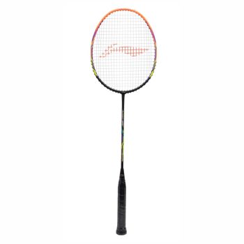 LI-NING Turbo 99 Badminton Racquet (Black/Orange, Strung)