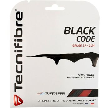 TECNIFIBRE Black Code Tennis String (Cut From Reel, 17 / 1.24mm)