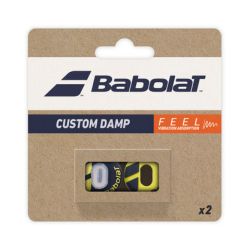 BABOLAT Custom Tennis Vibration Dampener (Black/Yellow, 2 Pcs)