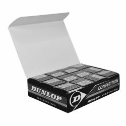 DUNLOP Competition Single Dot Yellow Squash Ball (12 Pcs)