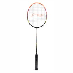 LI-NING Turbo 99 Badminton Racquet (Black/Orange, Strung)