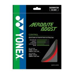 YONEX Aerobite Boost Badminton String (Grey/Red)