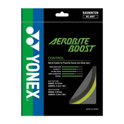 YONEX Aerobite Boost Badminton String (Grey/Yellow)