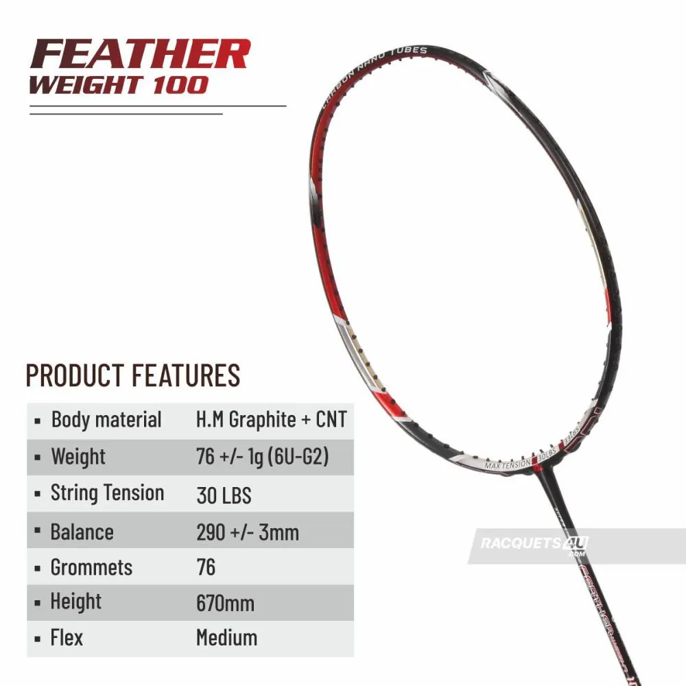 apacs FEATHER WEIGHT 100 Bゴールド 76g ラケット-