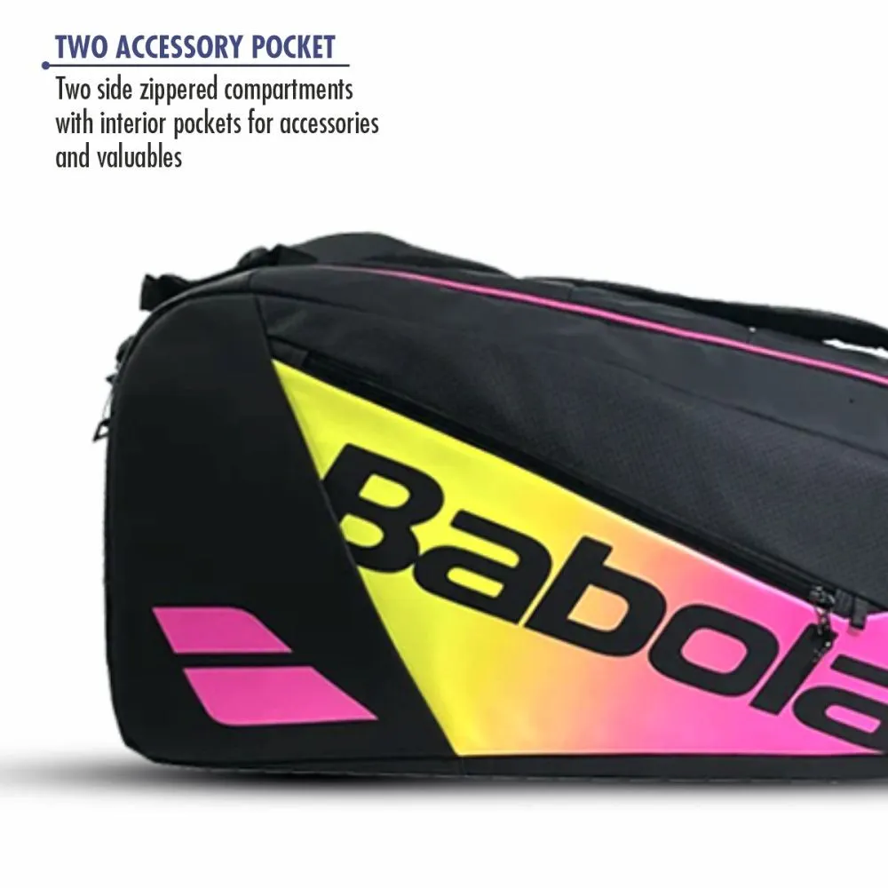 Babolat Pure Aero Rafa 12 Pack Tennis Bag - Yellow/Pink/Blue