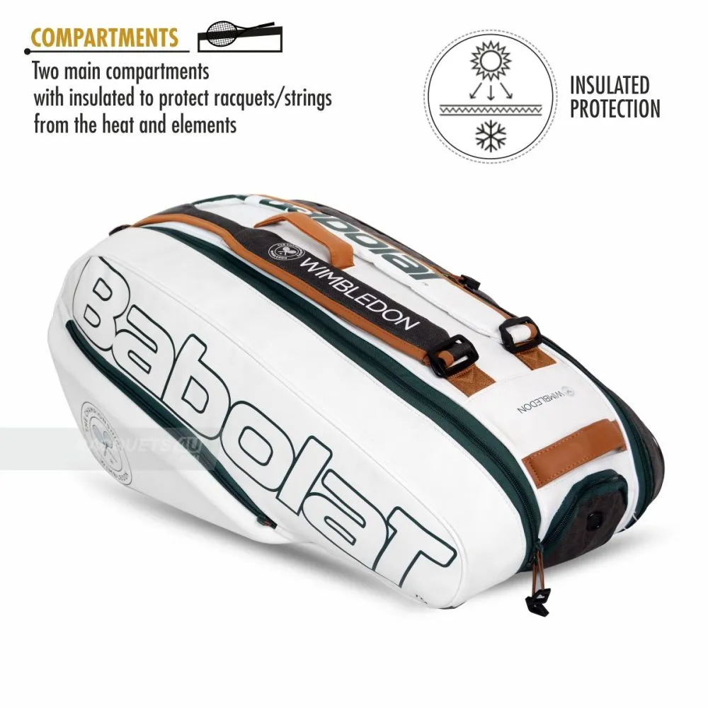 BABOLAT RH6 Pure Wimbledon Kit Bag White Grey Green