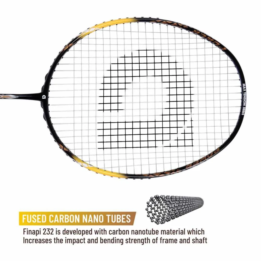 APACS Finapi 232 Badminton Racquet (Unstrung, Black/Yellow)