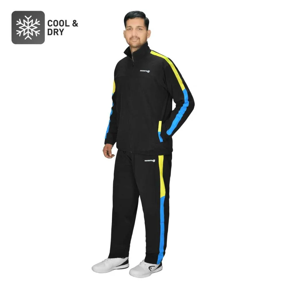 Mens black and store yellow tracksuit