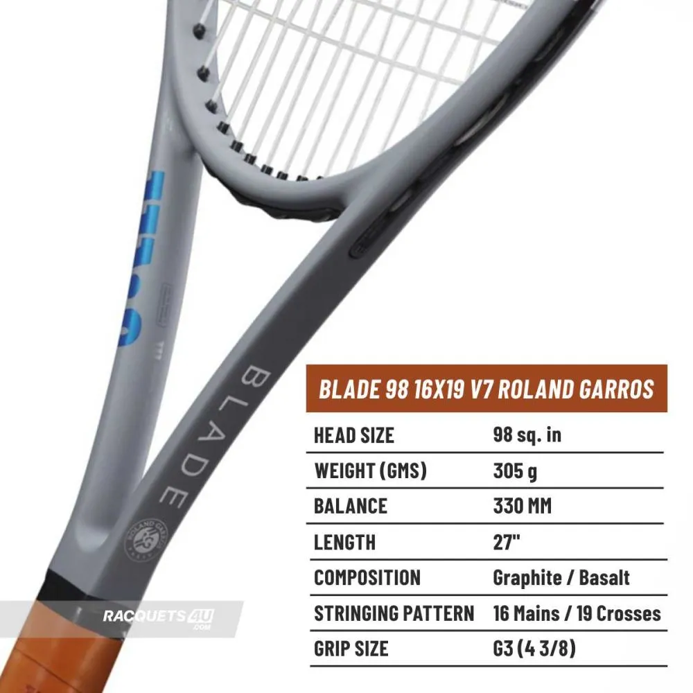 WILSON Blade 98 16x19 Roland Tennis Racquet